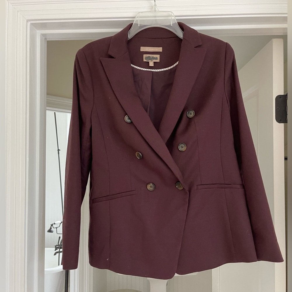 Talbots size 6P eggplantt colored tailored jacket.